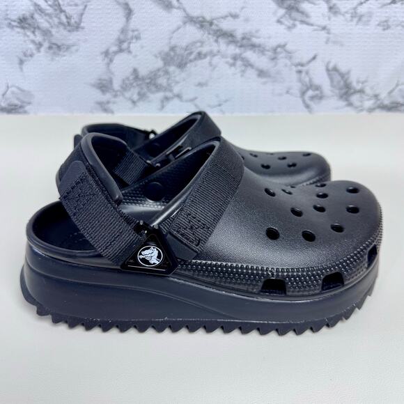 Crocs Classic Hiker Clogs Womens Size 6 Mens Size 4 Black Slip On Platform Slide - Picture 11 of 11